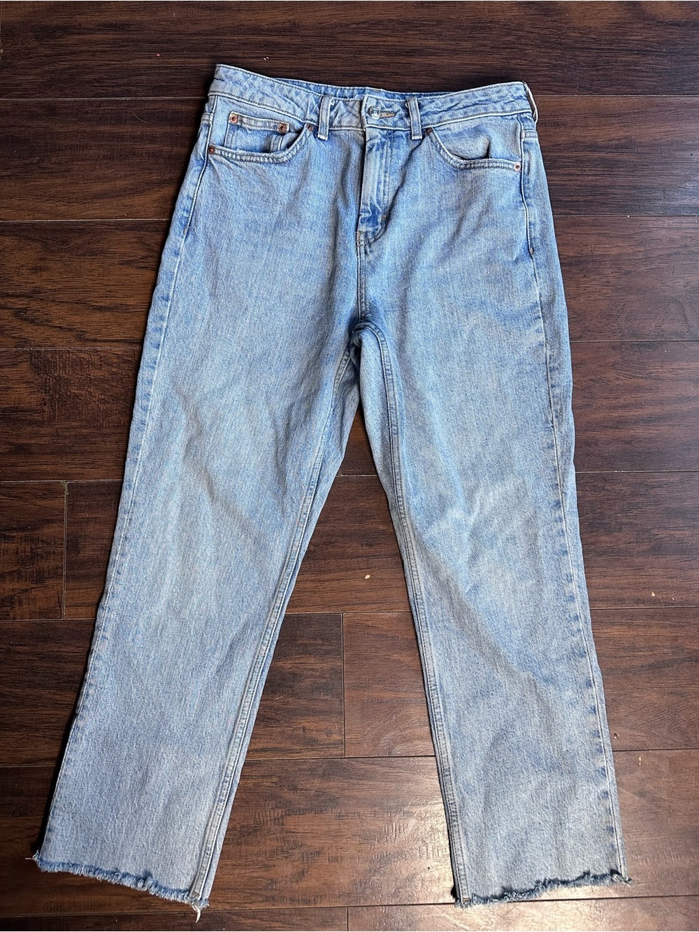 Topshop Light Wash Straight Leg Jeans
